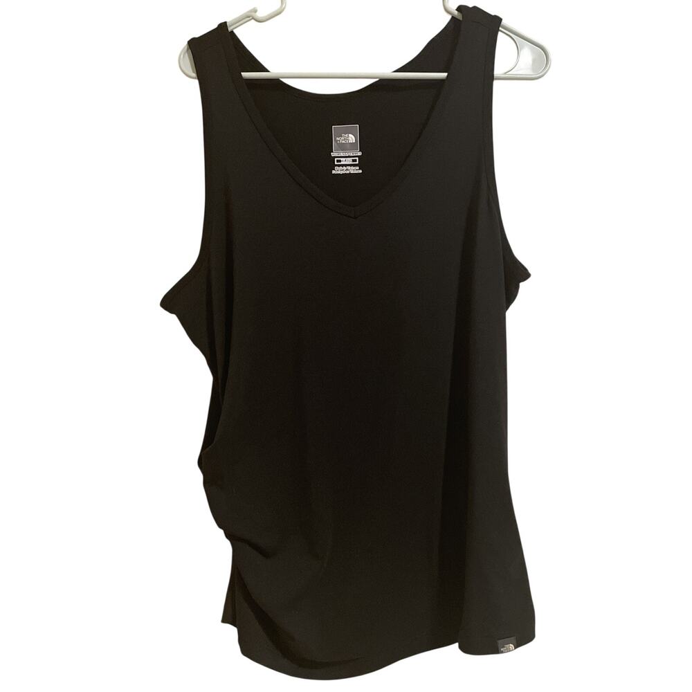 The North Face - Women’s XL Black V-neck Tank Top With Ruching on One Side